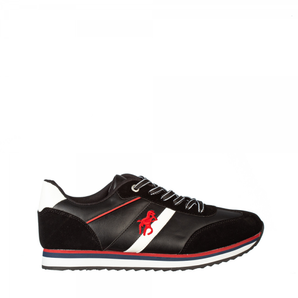 Ανδρικά αθλητικά παπούτσια   Asitt μαύρα, 2 - Kalapod.gr
